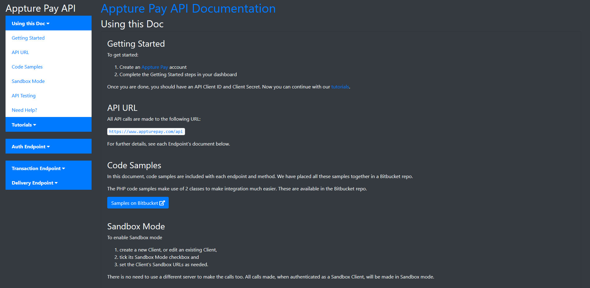 Appture Pay documentation