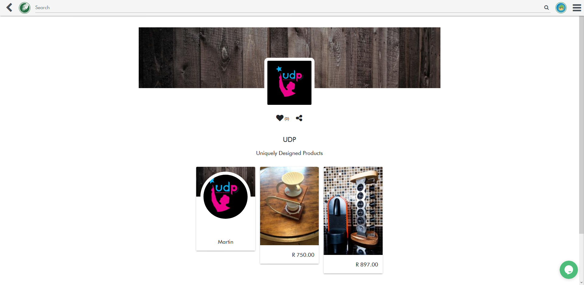 Crafted Arts shop page